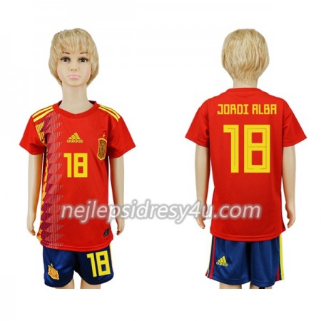 Fotbalový Dres Španělsko Jordi Alba 18 Dětské Domácí MS 2018